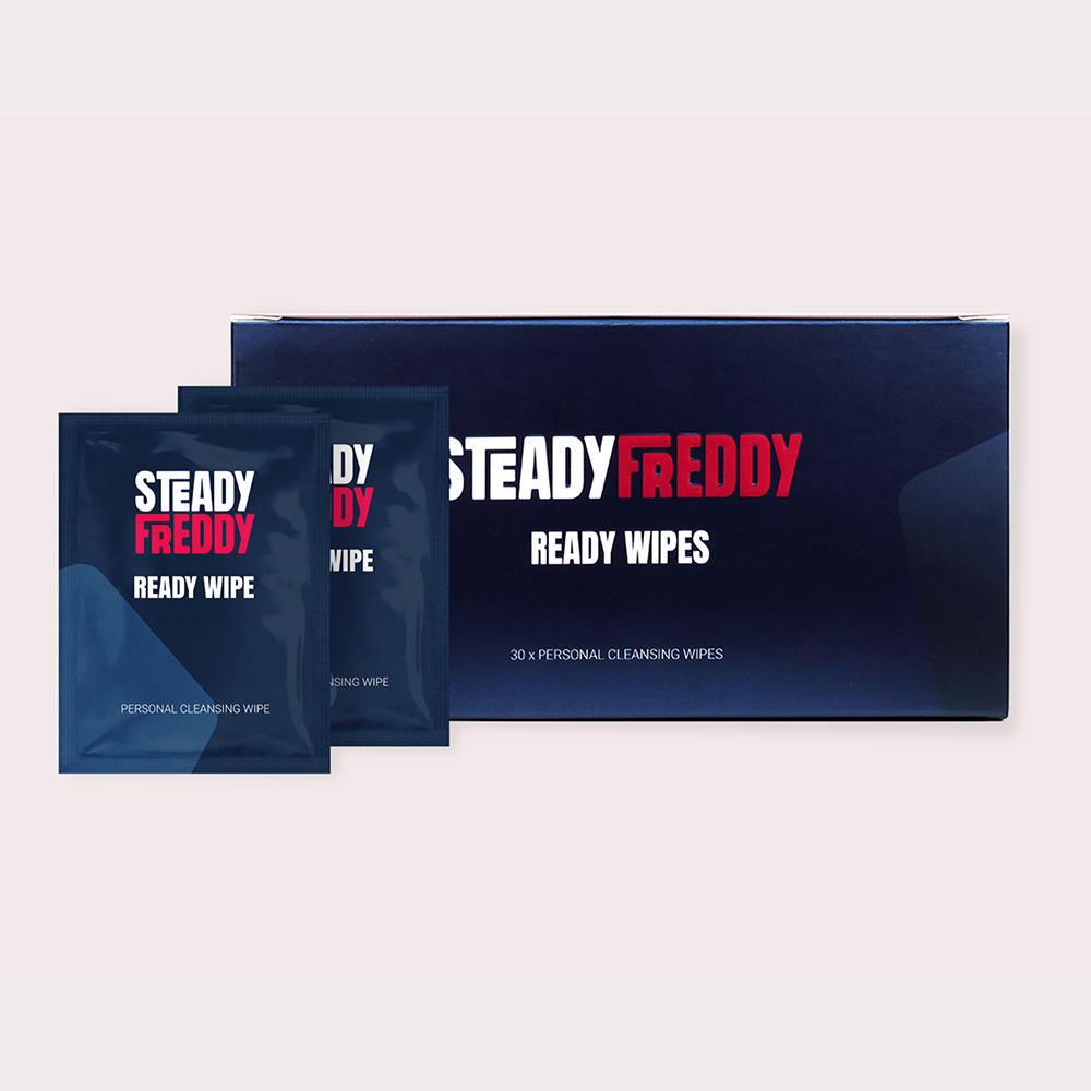 Body wipes by Steady Freddy individually packed.